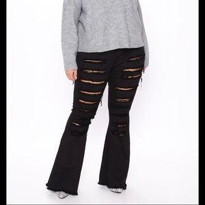 Fashion Nova Distressed Bell Bottom Jeans